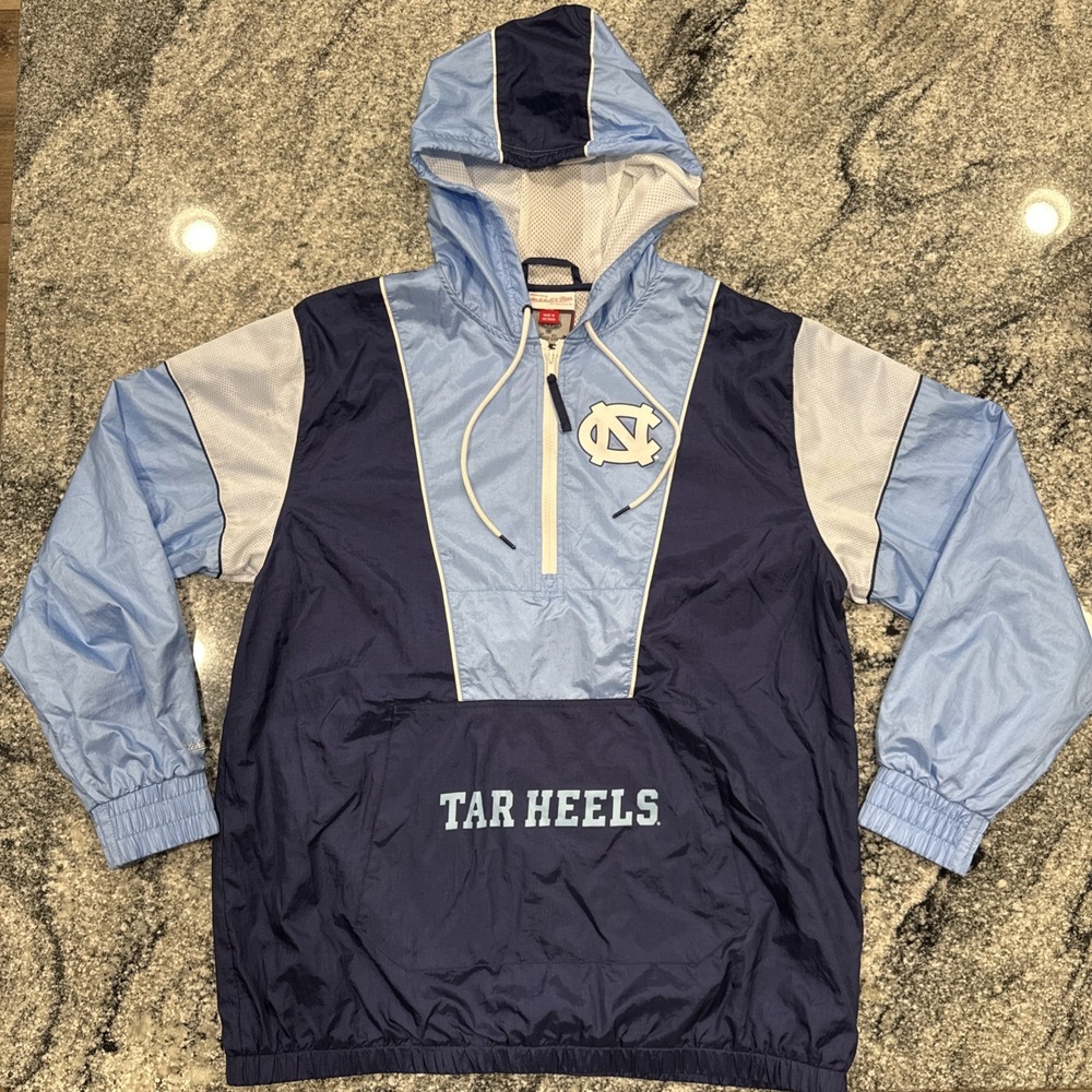 UNC Mitchell & Ness North Carolina Tar Heels Anorak Vintage Logo Half‎ Zip NCAA